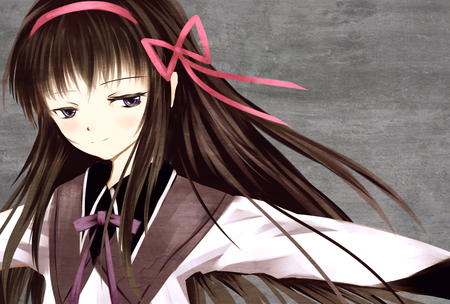 Akemi Homura - akemi homura, mahou shoujo madoka magica, cool, girl, anime, long hair, ribbon