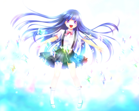 Furude Rika - blue hair, girl, furude rika, anime, long hair, cute, higurashi no naku koro ni