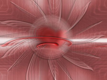 Heart !!! - abstract, flower, 3d-art, red