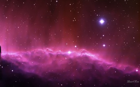 Majestic - sky, purple, stars, pink, clouds, color, widescreen