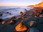 exposed rocks on beach