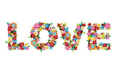 love in flowers - word, love, nice, flowers