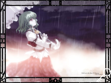 Yuka Kazami - anime, umbrella, touhou, rain, girl, yuka kazami, night