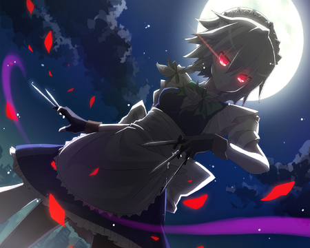 Izayoi Saccubus Side - game, touhou, classic, izayoi, girl, beauty, new, wall