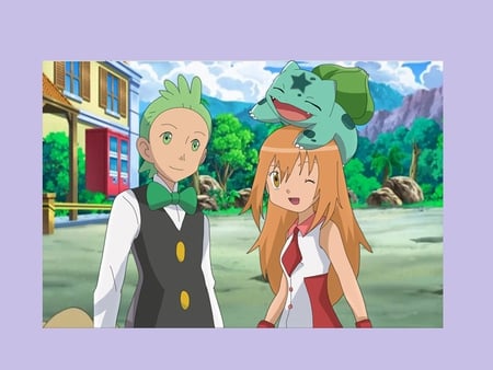 Cilan, Topaz and bulbasaur - topaz, fan made, anime, cila, bulbasaur