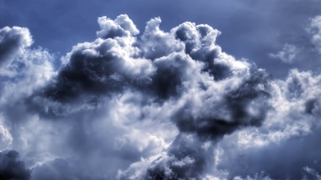 Mad Cloud - fluffy, white, blue, cloud, dark, thick, sky