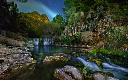 Lake Beauty-8 - trees, waterfall, beauty, lake, forest, reflection, rocks, sky