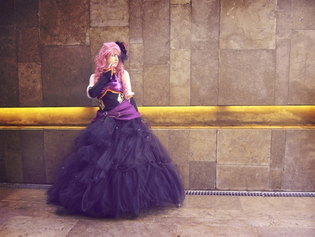 prom night:) - purple hair, cute, gothic, pretty