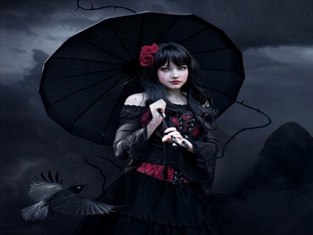 gothic walk - gtohic, girl, fantasy, sad