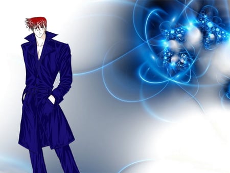 Cool Dude - anime, style, cool, blue