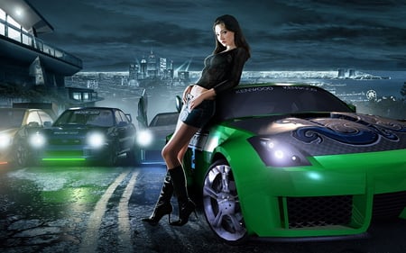 Urban Glamour - urban, fastcars, girl, glamour