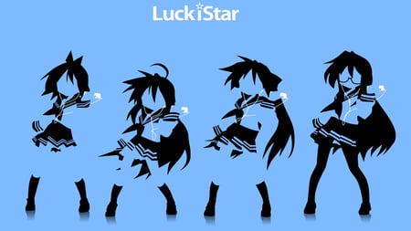 lucky Star - nice, i, girls, black, abstract, lucky star, luck, cool, blue, anime, awesome