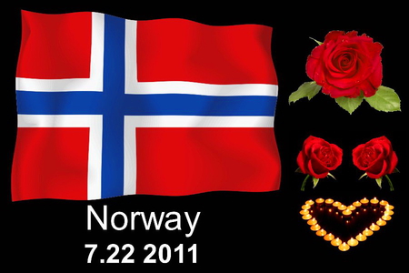 May they rest in peace - red, roses, norway, heart, candles, flag