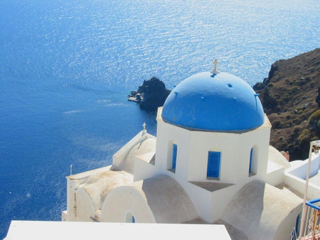 Santorini - architecture, sky, blue, beautiful