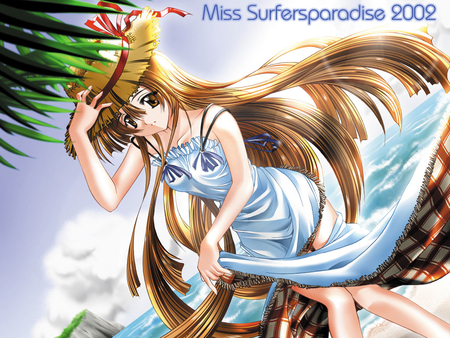 Miss Surferparadise - anime, white, girl, cute, hair