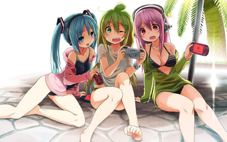 NitroPlus Volcaloid New Wall :):):) - volcaloid, girls, beauty, play, wall, anime, nitroplus, new