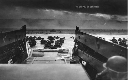 Normandy Beach - d-day, quote, normandy, boat, beach, war, world war 2, saving privat ryan