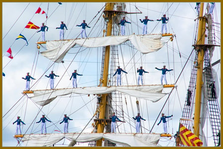 KRI Dewarutji - sail, ship, navy, sea, indonesia, voyage, boat