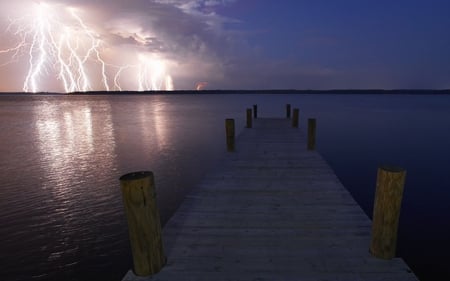 Divine Fireworks - sea, lightening, divine, fireworks