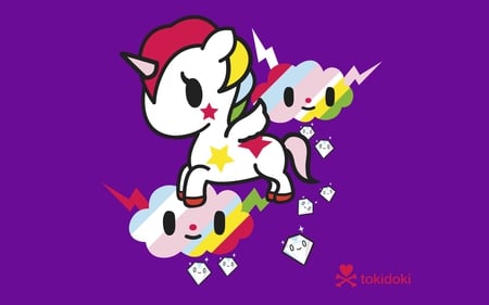 Tokidoki - pony, tokidoki, anime, diamond, pink, horse, sweet, rainbow, purple, rain, cloud, wallpaper