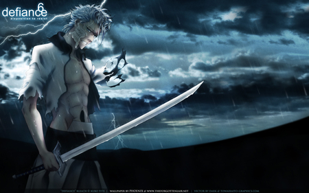 Grimmjow - anime, grimmjow, bleach, rain