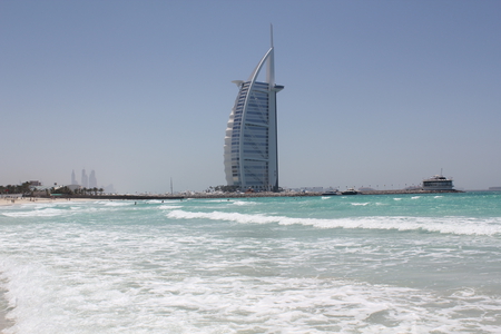 Beaches of Dubai Hotel with all stars  - beaches, sky, blue, photography, hotel, dubai, waves