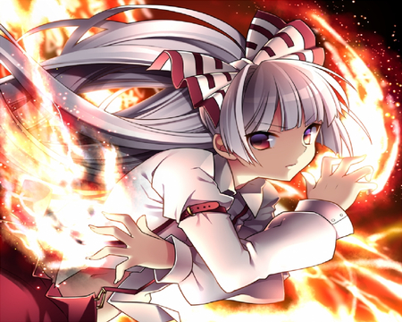 Fujiwara no Mokou - fujiwara, game, touhou, classic, girl, new, wall