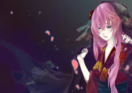 Megurine Luka - pretty, artistic, pink, luka, flowers, japanese clothes, nice, program, megurine, beauty, kimono, virtual, cg, white, megurine luka, cute, aqua eyes, song, vocaloid, anime, blue, twintail, festival, music, aqua, red, pink hair, art, idol, anime girl, beautiful, singer, girl, cool, black, awesome, diva, digital, vocaloids