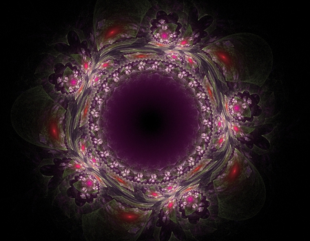 pretty circle - colour, purple, fractals, circle, pink, fractal