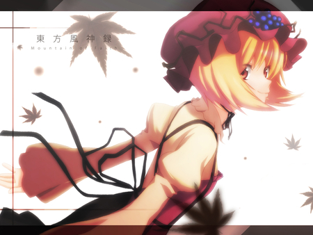 Minoriko Aki - touhou, blonde hair, short hair, hat, minoriko aki, girl, dress