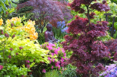 Peace and Tranquility - garden, tranquility, home, peace, statue, buddha, japanese