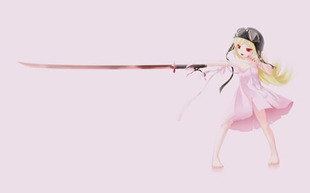 Pinky cutie - blood, anime, female, pink, child, nice, beautiful, girl, sword, beauty, cool, vampire, babe, awesome, cute, little, adorable, cutie