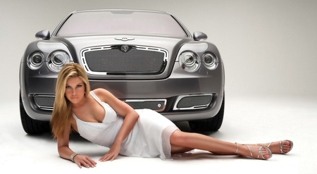 Bentley Girl - woman, bentley, sexy, girl, car, model, blonde