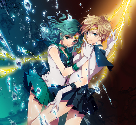 Michiru Kaiou and Haruka Tenou - anime, sailor neptune, sailor uranus, manga, sailor moon