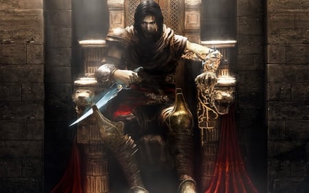 Prince Throne - prince of persia- the two thrones, warrior, prince of persia, cg, hd, the two thrones, weapon, dagger, action, adventure, pop, video game