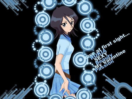 Rukia - blue and black, cute, rukian, bleach