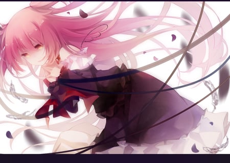 Kaname Madoka - mahou shoujo madoka magica, raicy, kaname madoka, girl, ribbons, pink hair, cool, anime, cute, dress