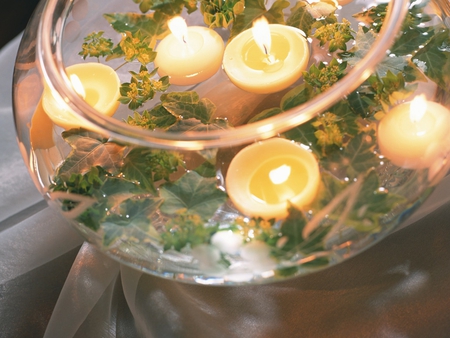 Lovely Candles - candles, light, lovely, bowl