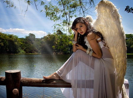 Angel - woman, wings, angel, photo, fallen