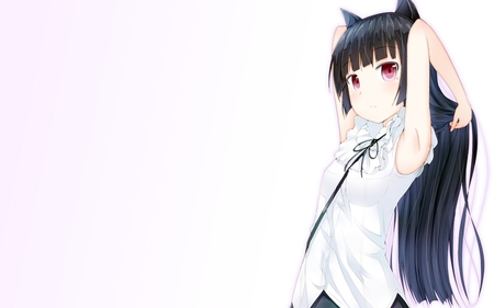 Cute anime - kitty ears, cute, sweet, red eyes