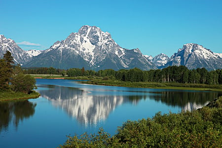 Mount Moran - lake, natiomal park, nature, mountain