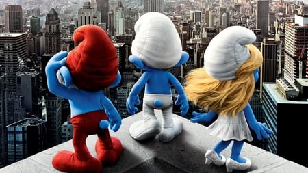 smurfs - animated, cartoon, blue, cute, movies, 3d