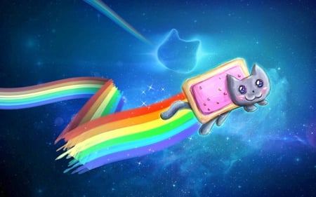 rainbow kitty - entertainment, rainbows, funny, cats