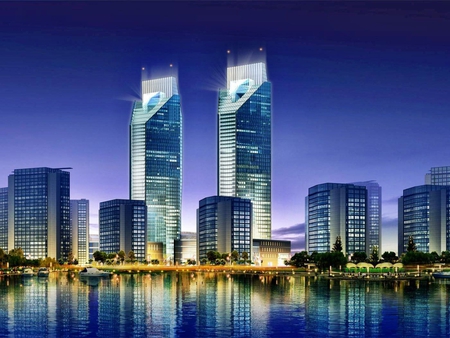 twin-towers - architecture, cities, outdoors, skyscrapers