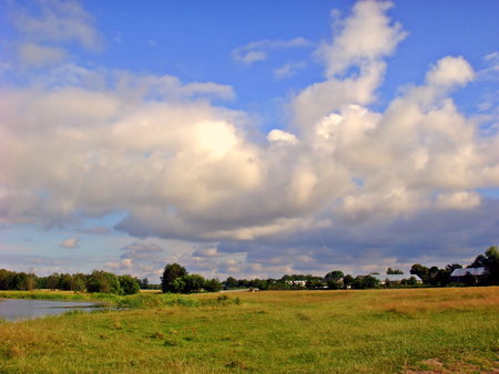 Summer in Poland - clouds, summer, landscape, poland, meadow, sky