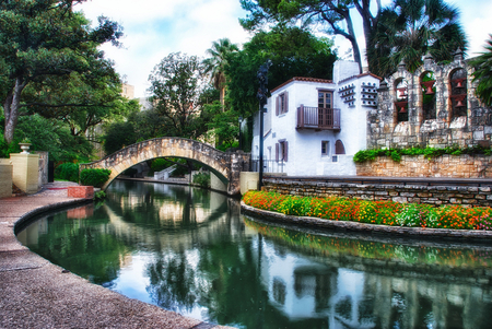 Riverside - flow, beautiful, reflection, architecture, colorful, river, hdr, background, color, riverside, sky, bridge