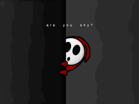 Are You Shy - white, shy guy, mask, red