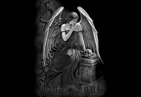 Gothic Angel - abstract, black, fantasy, angel, gothic