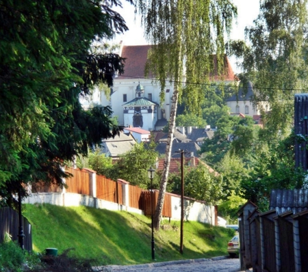 View on the old church - landscape, places, poland, kazimierz, old town