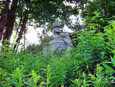 Lonely and forgotten - knight, green, monument, grass